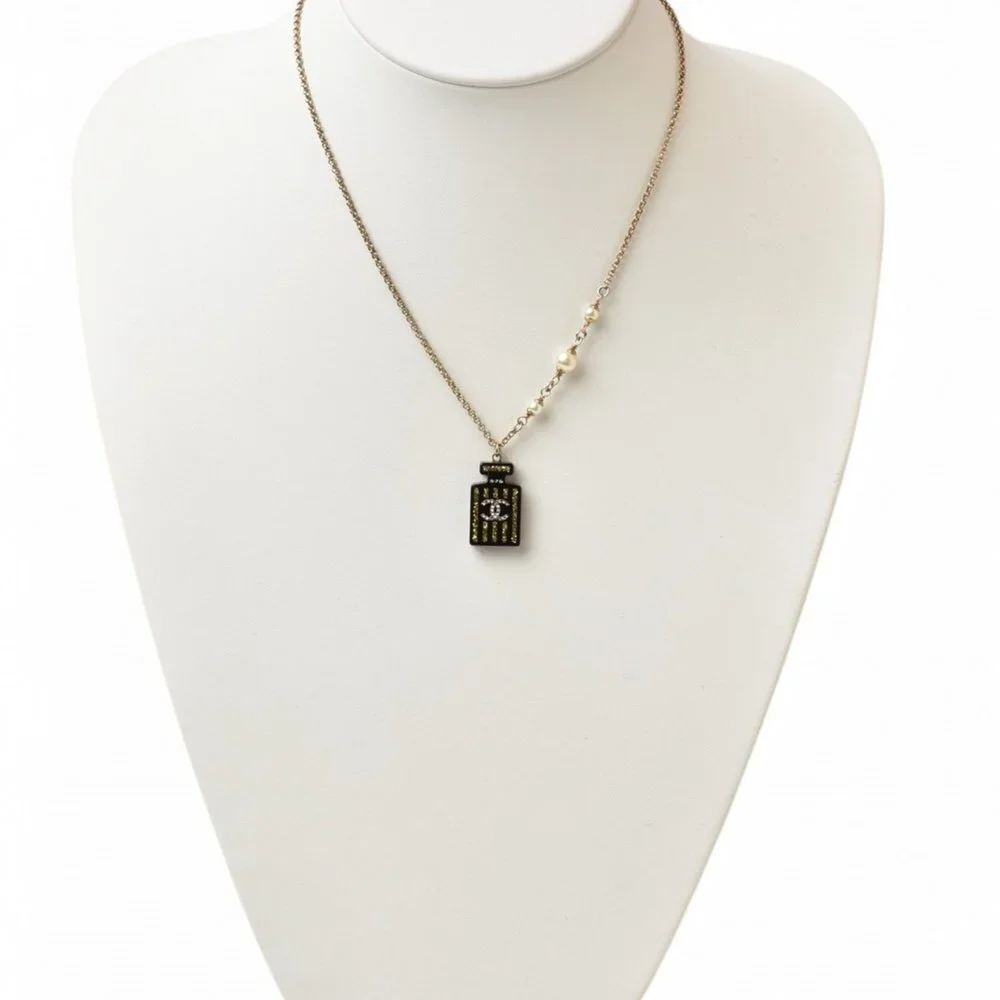 CHANEL Black Logo Necklace